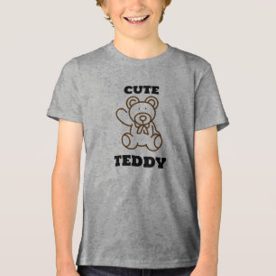 T-shirt En Tri-matière Enfants d'été mignon ours Teddy
