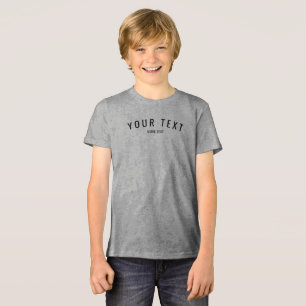 T-shirt En Tri-matière Enfants modernes personnalisés garçons Solide gris