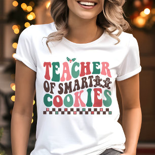T-shirt En Tri-matière Enseignant de Cookies Intelligents Noël Rétro
