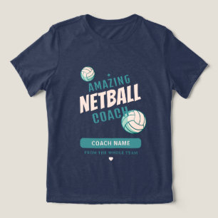 T-shirt En Tri-matière Entraîneur de Netball Incroyable Nom Personnalisé