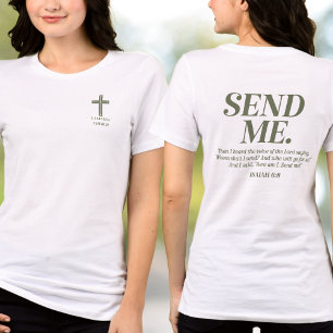 T-shirt En Tri-matière Envoyez-moi Église nom Christianisme Isaiah 6:8 Ou