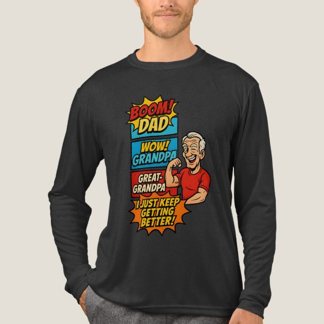 T-shirt En Tri-matière Epic Personnalisé Papa → Grand-père → Grand-grand- (Recto)
