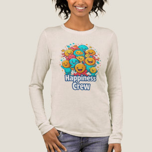 T-shirt En Tri-matière Équipage de bonheur - mignon & joyeux long manche 