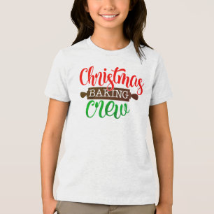 T-shirt En Tri-matière Équipage de cuisson de Noël moderne   Fêtes