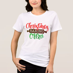 T-shirt En Tri-matière Équipage de cuisson de Noël moderne   Fêtes