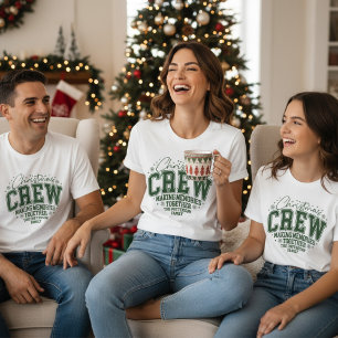 T-shirt En Tri-matière Équipage de Noël Nom de Famille Personnalisé