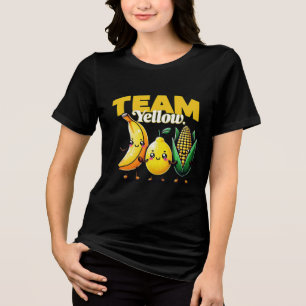 T-shirt En Tri-matière Équipe Cute jaune Kawaii Fruits et légumes