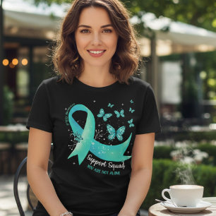 T-shirt En Tri-matière Équipe de soutien au SSPT Ruban sarcelle Papillons