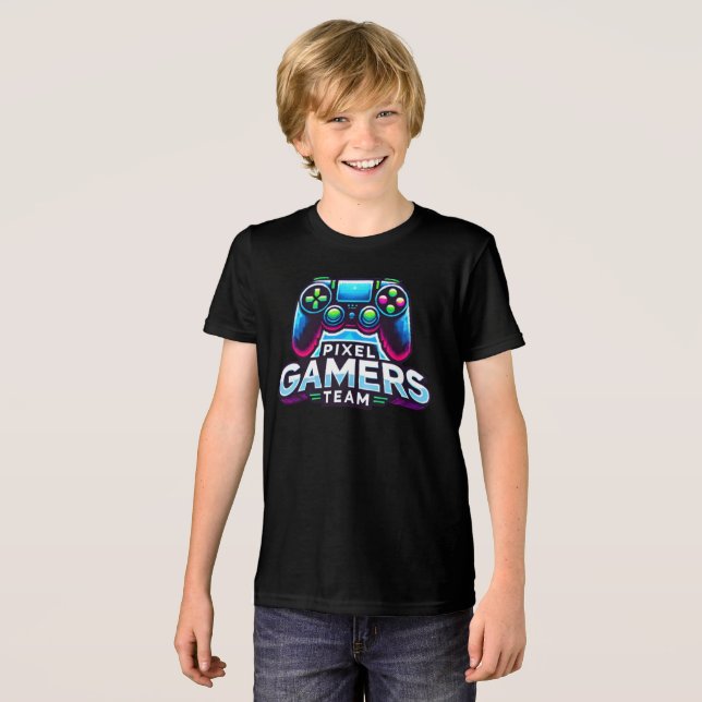 T-shirt En Tri-matière Équipe Pixel Gamers - Future Gamer Kids (Recto plein)