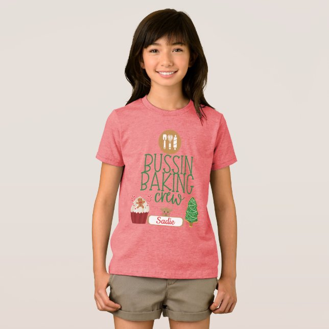 T-shirt En Tri-matière Équipement de cuisson Bussin (avec nom) Noël (Recto plein)