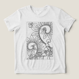 T-shirt En Tri-matière escargot et une petite abeille aux fleurs
