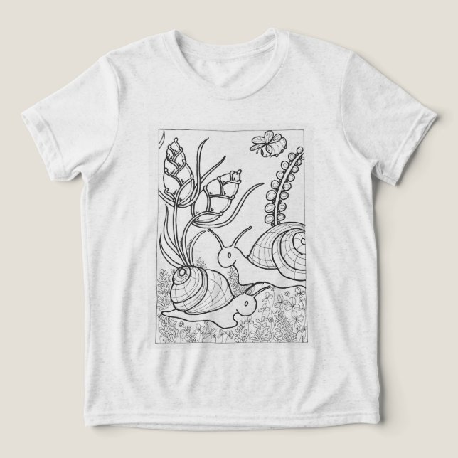 T-shirt En Tri-matière Escargots géants avec fleurs (Design Recto)