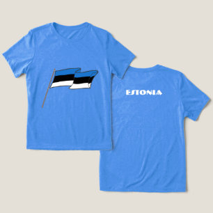 T-shirt En Tri-matière ESTONIE Cadeau spécial Bleu Touriste Classique