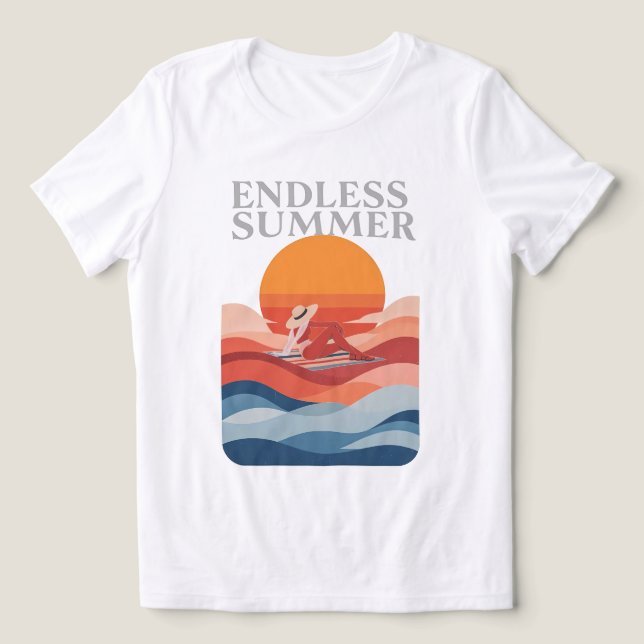 T-shirt En Tri-matière Été sans fin - Retro Sunset & Beach Vibes (Design Recto)