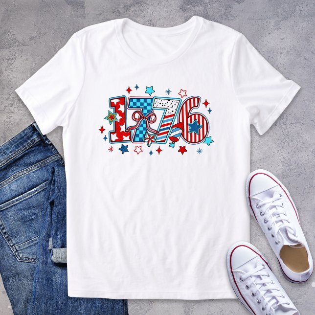 T-shirt En Tri-matière Étoiles de coquette patriotique 1776 (Créateur téléchargé)
