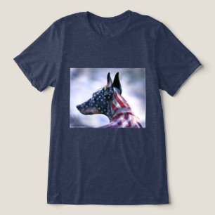 T-shirt En Tri-matière Étoiles et rayures Doberman Pinscher