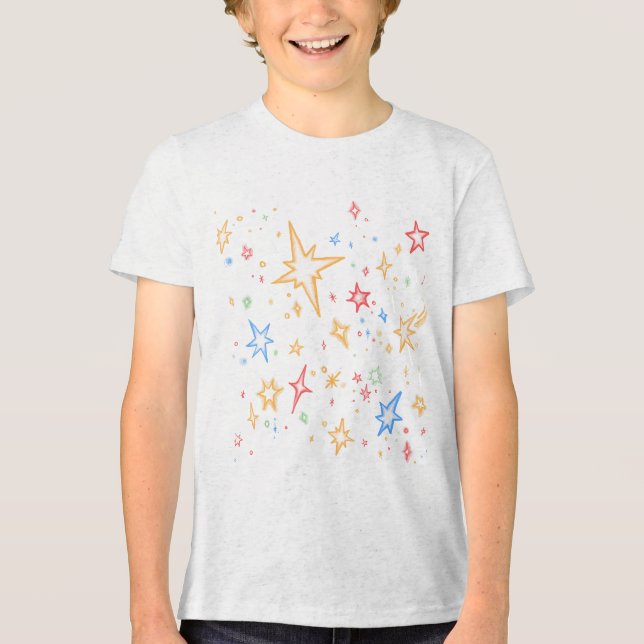 T-shirt En Tri-matière étoiles Rainbow (Recto)