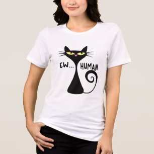 T-shirt En Tri-matière Ew Human - Chat noir élégant Art minimaliste