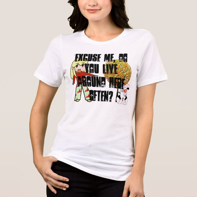 T-shirt En Tri-matière Excusez-moi, vivez-vous souvent ici ? (Recto)