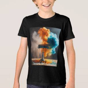 T-shirt En Tri-matière Explosion d'Art Dynamique, Toile Surréaliste à Gra