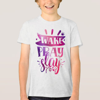 T-shirt En Tri-matière Exprimez-vous - Réveillez-vous Priez Tuez - Rose