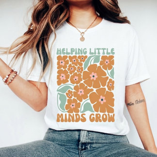 T-shirt En Tri-matière Faire grandir les petits esprits Fleur rétro