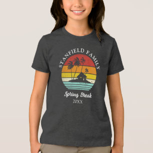 T-shirt En Tri-matière Famille Spring Break Beach Palm Trees Correspondan