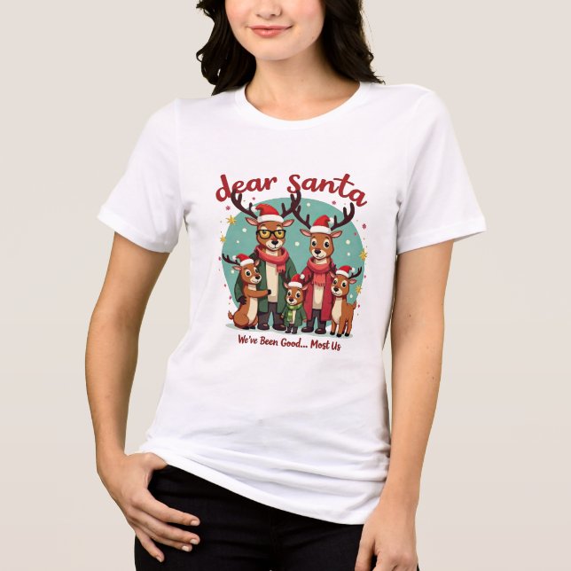 T-shirt En Tri-matière Fantastique Reindeer Famille Chemise de Noël (Recto)