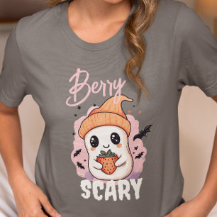 T-shirt En Tri-matière Fantôme Mignon et Effrayant aux Fraises