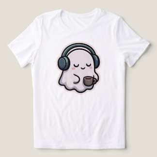 T-shirt En Tri-matière Fantôme Sleepy Avec Café - Kawaii | BKANC SEULEMEN