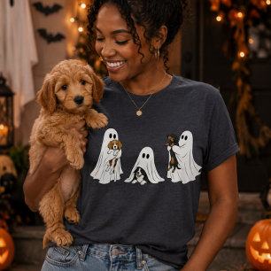 T-shirt En Tri-matière Fantômes mignons avec chiens chiots