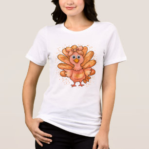 T-shirt En Tri-matière Faux Parties scintillant Turquie Preppy Thanksgivi