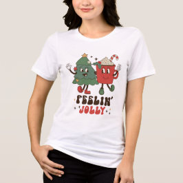T-shirt En Tri-matière Feelin' Jolly Fêtes de Noël Funny Retro