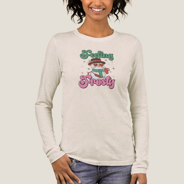 T-shirt En Tri-matière Feeling Frosty Retro Snowman  (Recto)
