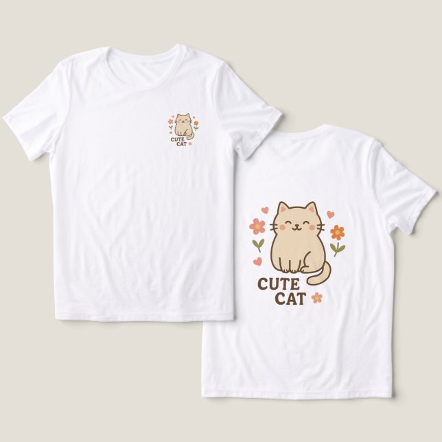 T-shirt En Tri-matière Feline in Bloom (Design Recto & Verso)