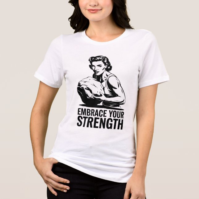 T-shirt En Tri-matière Feminine Power" - Retro-Inspired Tee (Recto)