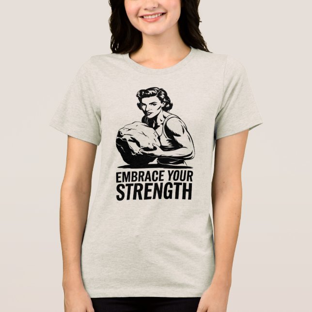 T-shirt En Tri-matière Feminine Power" - Retro-Inspired Tee (Recto)