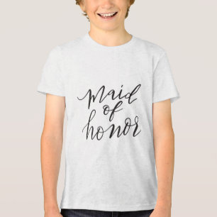 T-shirt En Tri-matière Femme D'Honneur Mariée Mariage Groom Blk Lett