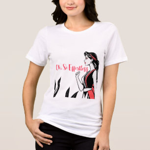 T-shirt En Tri-matière Femme élégante en rouge et noir