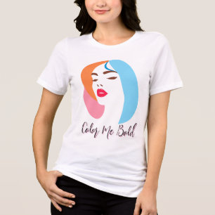 T-shirt En Tri-matière Femme minimaliste aux cheveux colorés