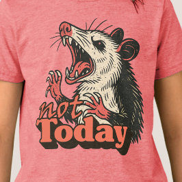 T-shirt En Tri-matière Feral Possum En Colère Pas Aujourd'Hui Typographie