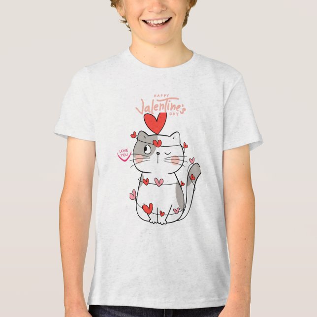 T-shirt En Tri-matière Ferr Hugs Cat Valentine Chemise (Recto)