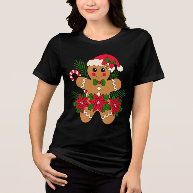 T-shirt En Tri-matière Festive Gingerbread Joy (Recto)