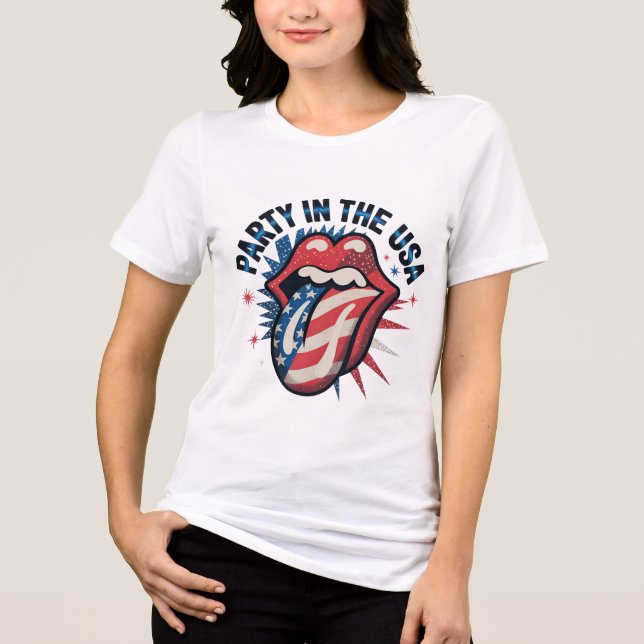 T-shirt En Tri-matière Fête aux Etats-Unis 4 juillet langue (Recto)