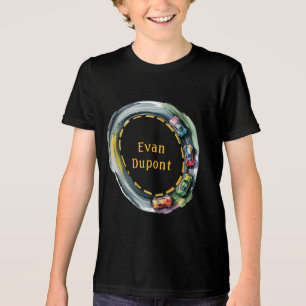 T-shirt En Tri-matière Fête d'anniversaire des garçons sur un circuit de