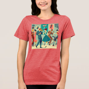 T-shirt En Tri-matière Fête Moderne Du Milieu Du Siècle Martini Dance