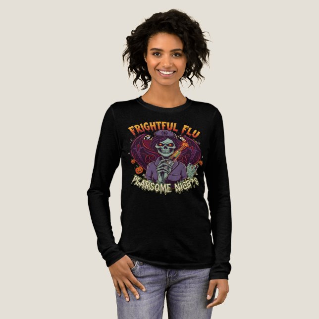 T-shirt En Tri-matière Feu effrayant Nuits Infirmière Halloween (Recto complet)
