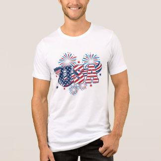 T-shirt En Tri-matière Feux d'artifice patriotiques américains rouges bla