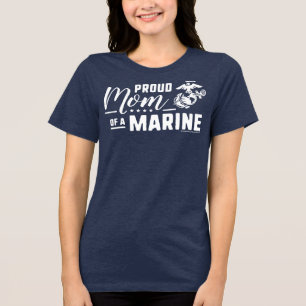 T-shirt En Tri-matière Fier maman d'une Marine - Blanc