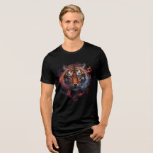 Fiery Tiger Face in Smoke and Flame Art